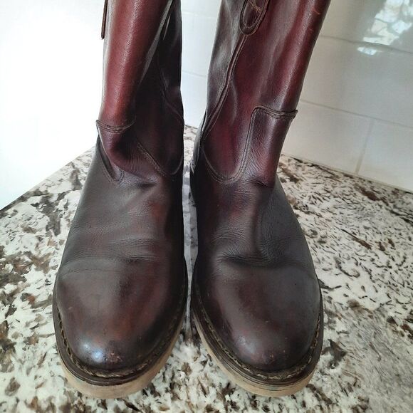 RHINO REDDISH BROWN Men's LEATHER Work boots SIZE 7 - Picture 1 of 15